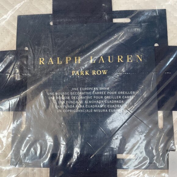 Ralph Lauren Park Row Elysia Euro Sham Chic Cream MSRP $300 Neutral Preppy - Picture 2 of 5